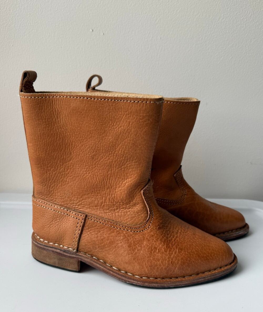 Minda Lucy Leather Ankle Boots Brown Western Coastal Cowgirl Boho Festival W 6